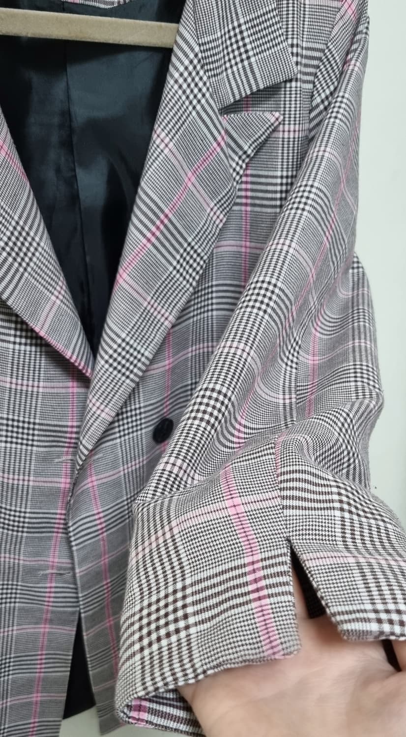 샐리 더블버튼 체크 자켓 상품이미지6