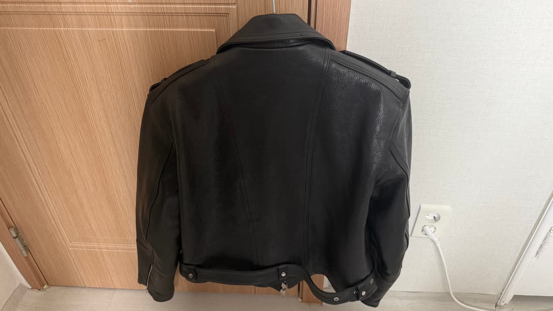 노이어 앤틱 카우 레더 크롭 라이더 자켓 52사이즈  상품이미지3
