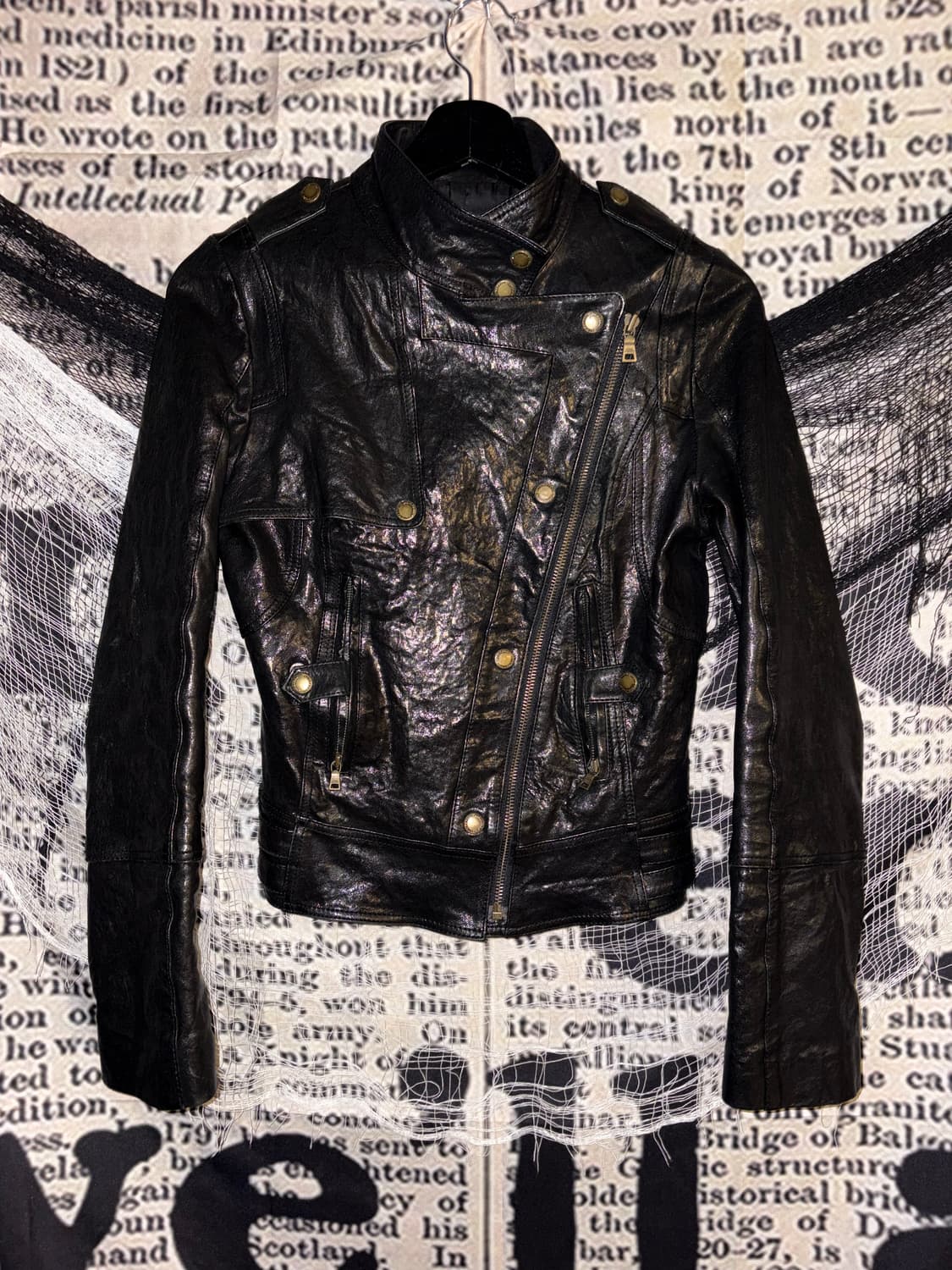 Lambskin Distressed Rider Jacket  상품이미지1