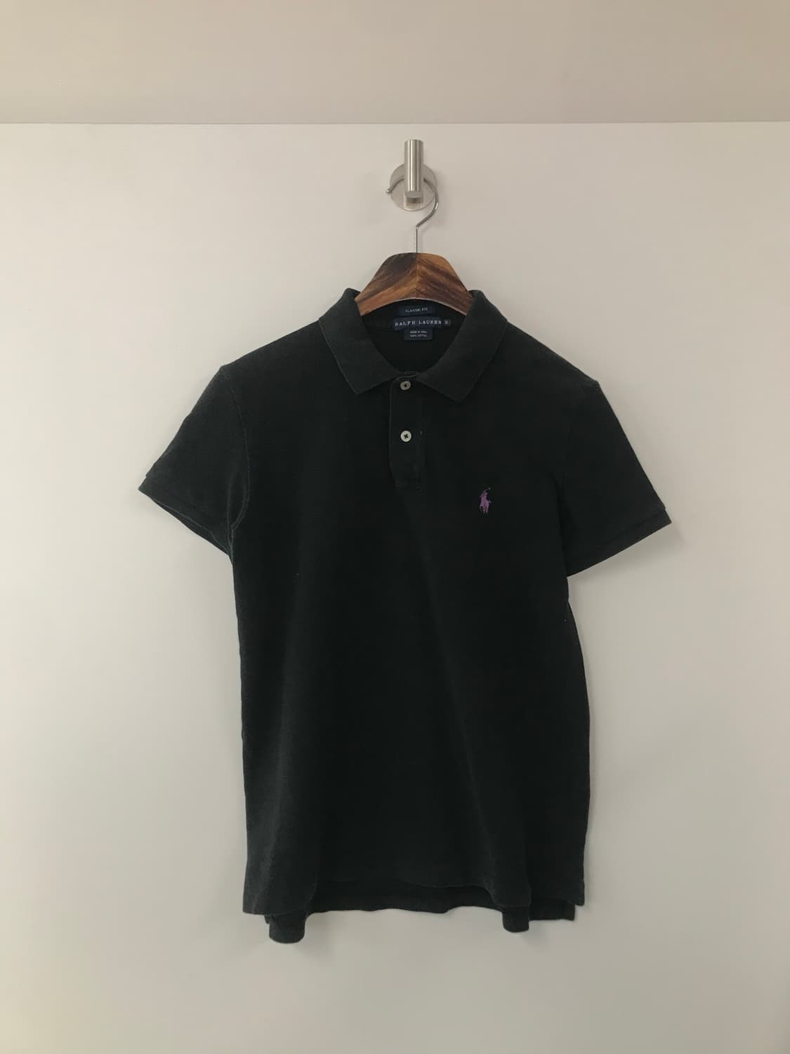 폴로 랄프로렌 신형 자수로고 블랙 반팔 피케 티셔츠 상품이미지2
