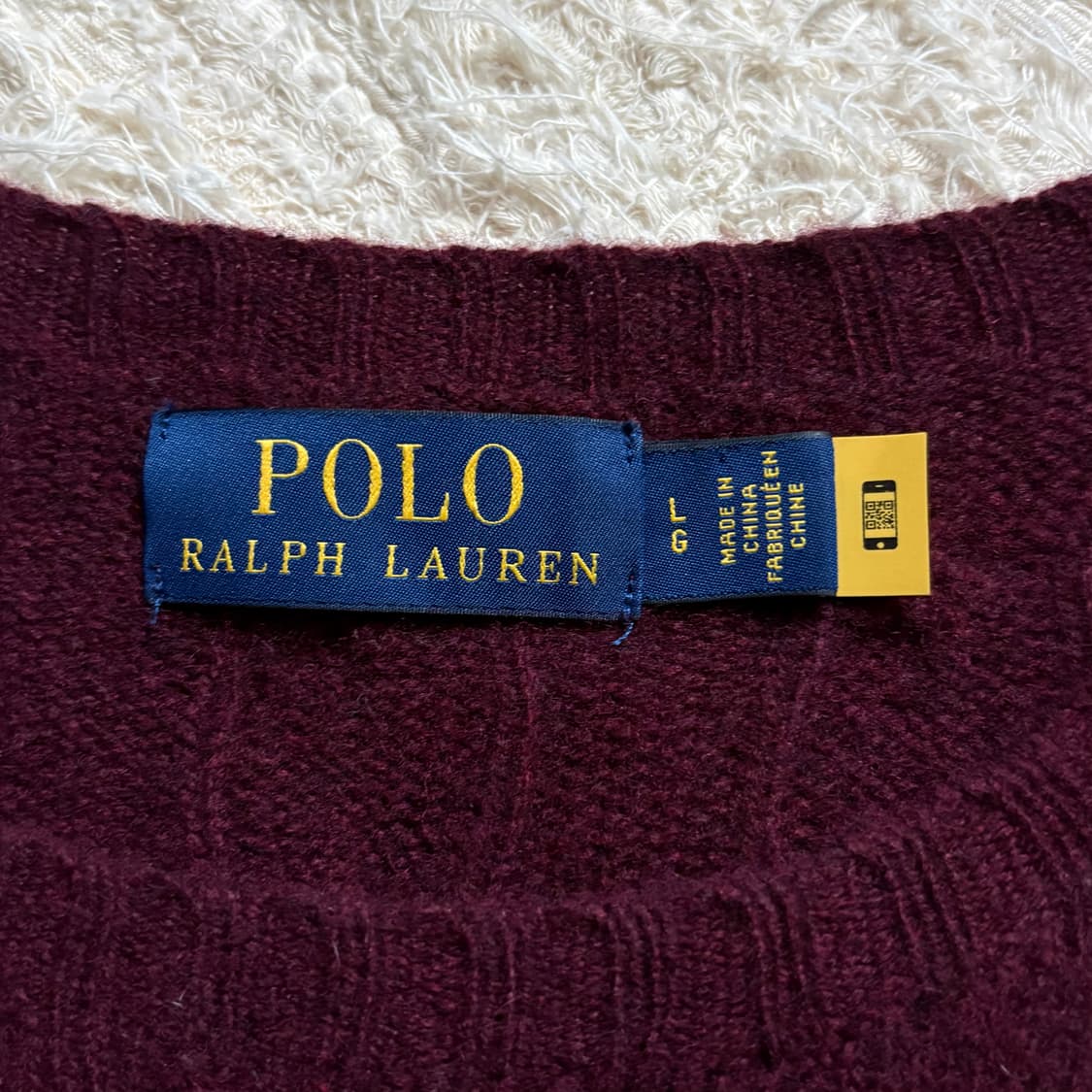 폴로 랄프로렌 꽈배기 버건디 울 니트 상품이미지8
