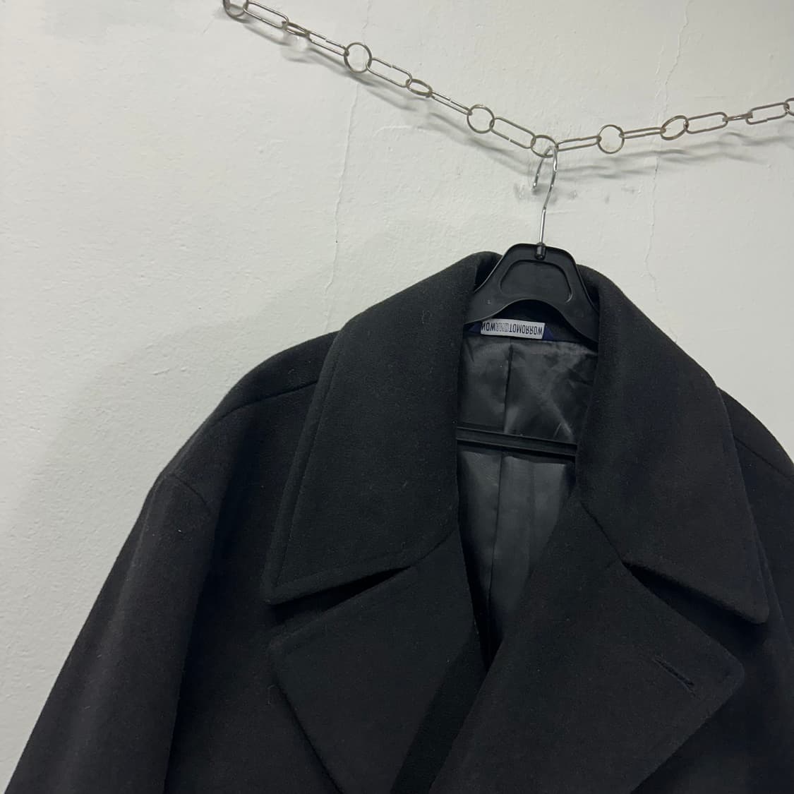 95-100 나우앤투모로우 블랙 캐시미어혼방 롱 더블코트 상품이미지3