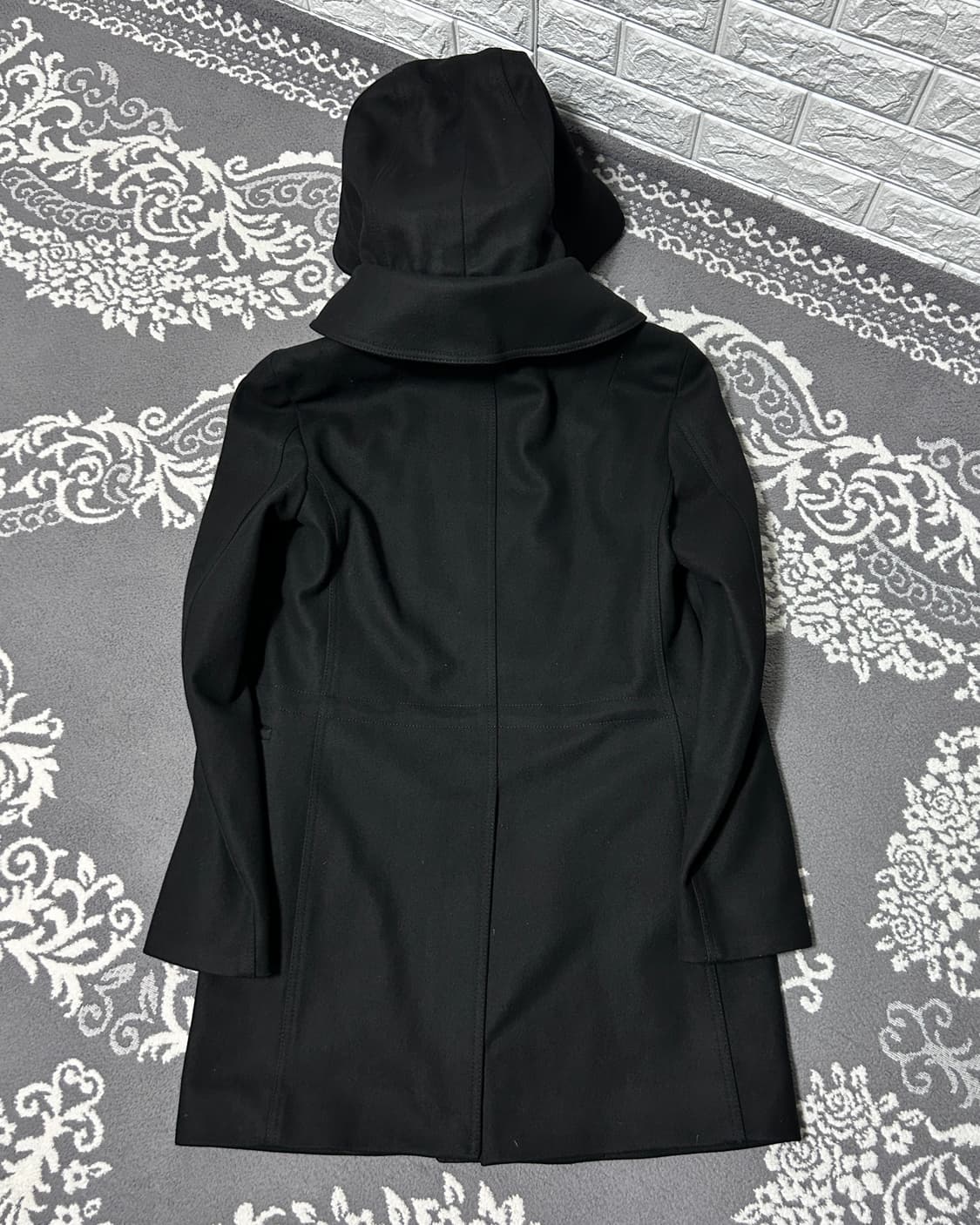 우영미 비대칭 사무라이 후드 울 코트 상품이미지7