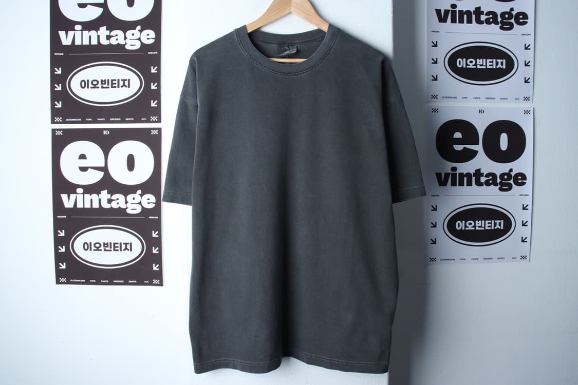 (M-XL) 소버먼트 반팔 티셔츠 피그먼트 그레이 무지-H33490 상품이미지2