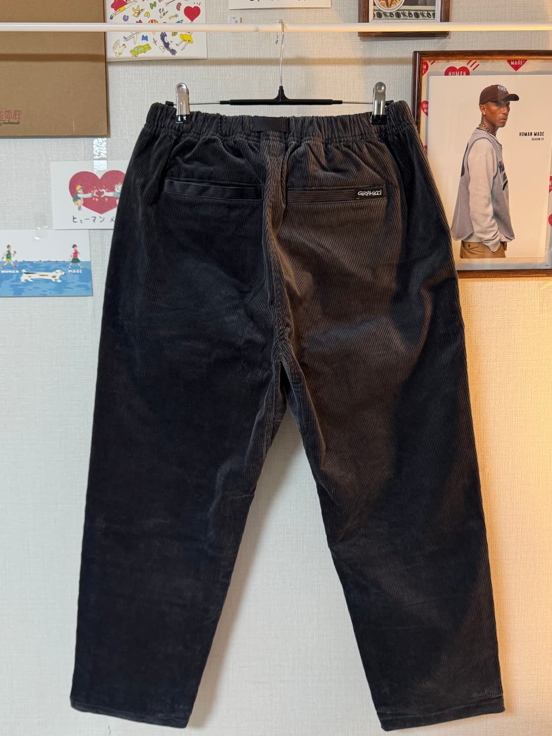 (M)그라미치 루즈 테이퍼드 코듀로이 팬츠 블랙 상품이미지2