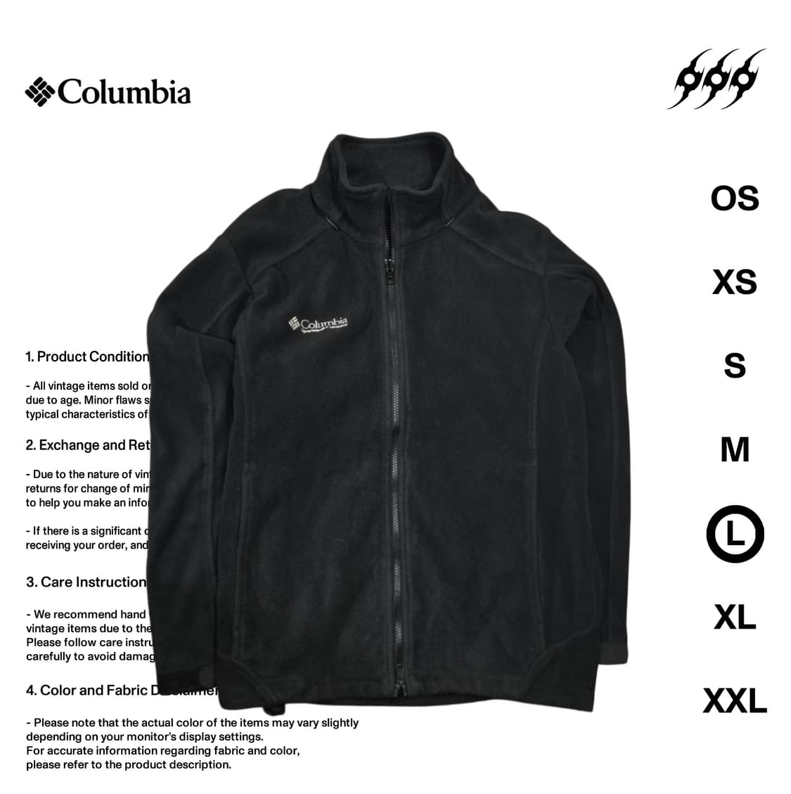 컬럼비아 70주년 기념 플리스 L사이즈 집업 상품이미지1