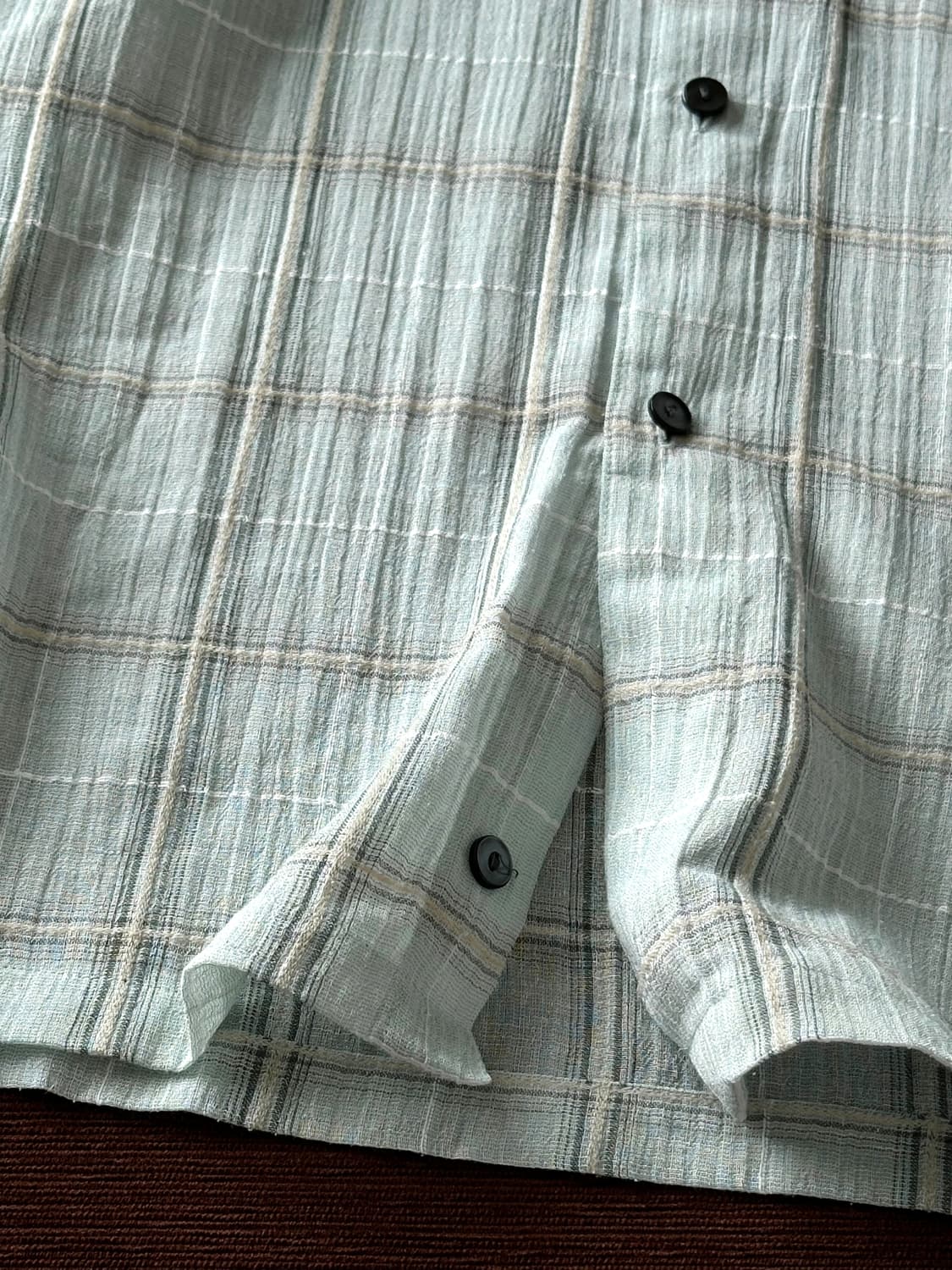 Light linen poly design sheer shirt 상품이미지8