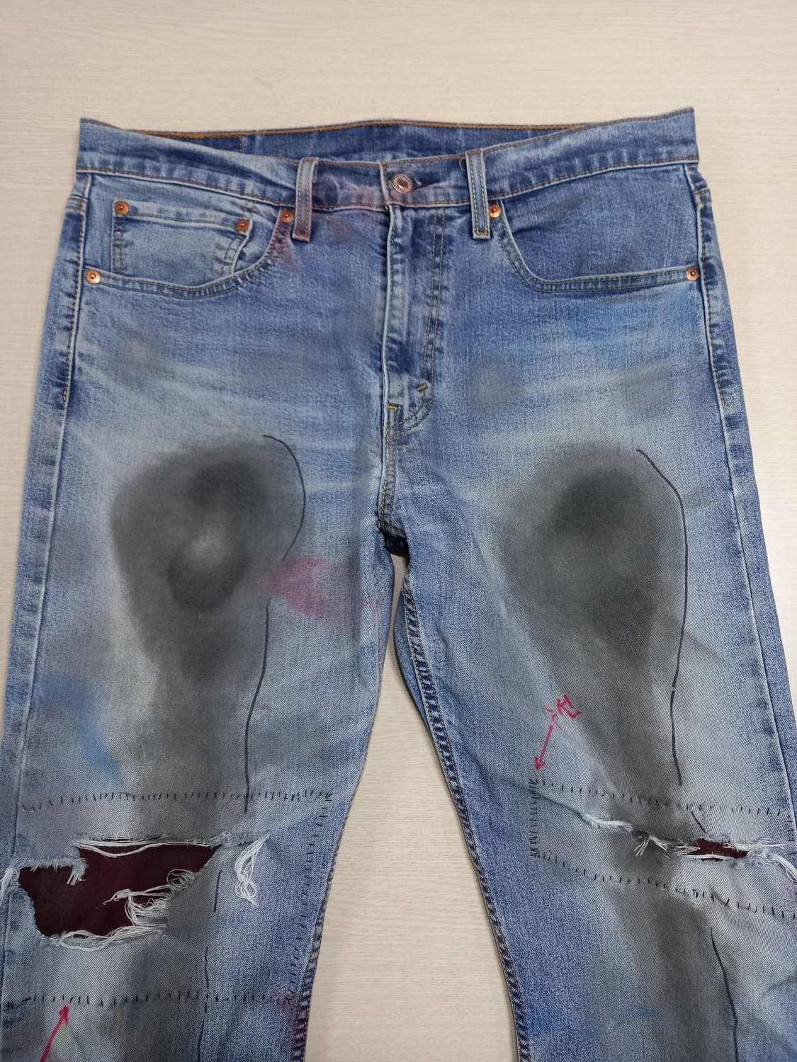 35 리바이스502 워싱 스판 슬림일자진 커스텀 35-260 상품이미지3