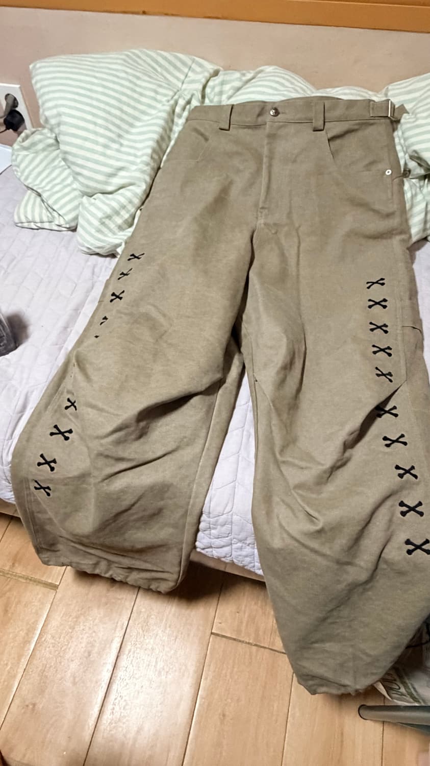 카미엔 x 아오이로 247 워크 팬츠 올리브 그린 상품이미지7