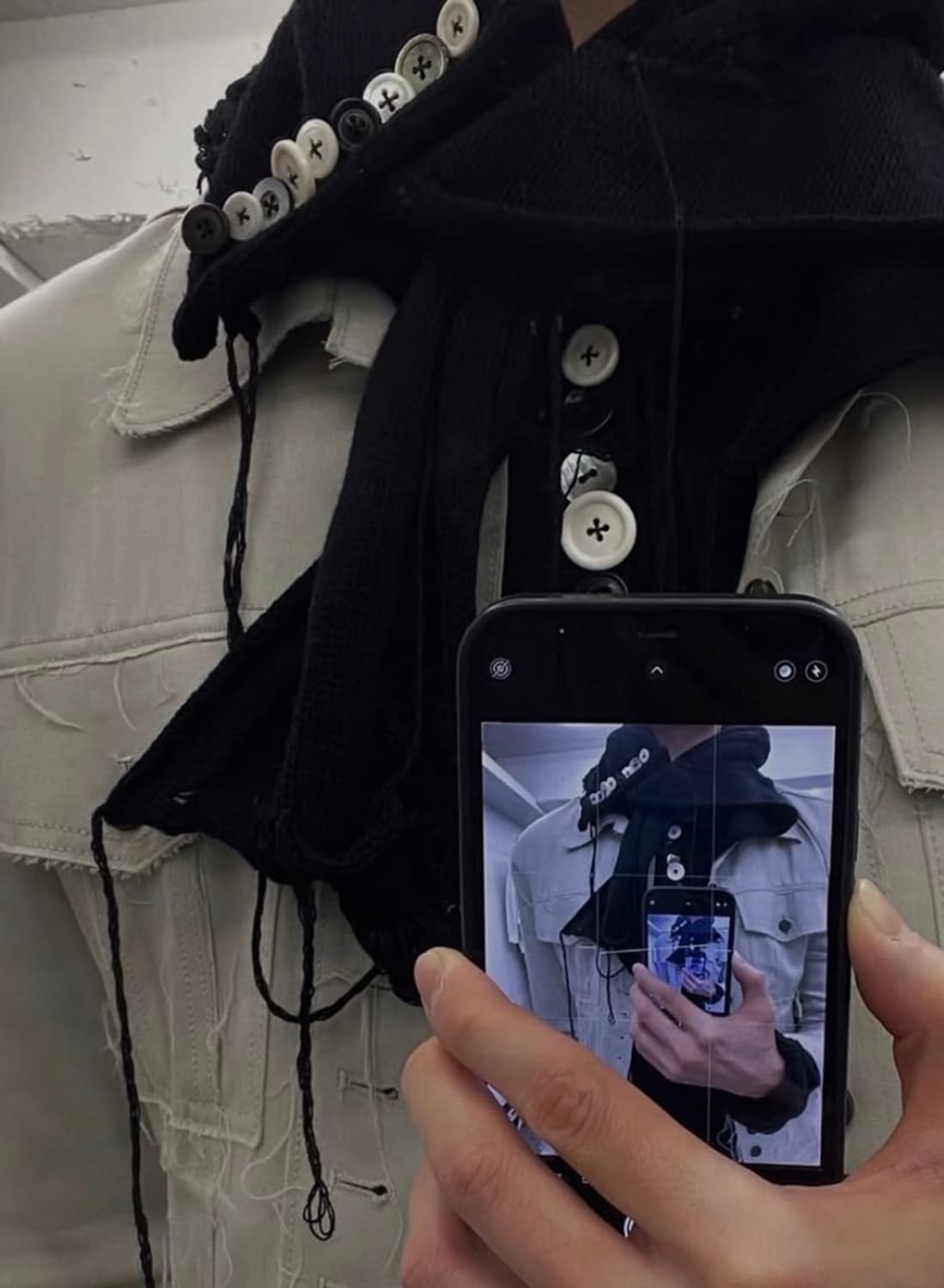 Taekh 버튼워크 카라 스카프  상품이미지4