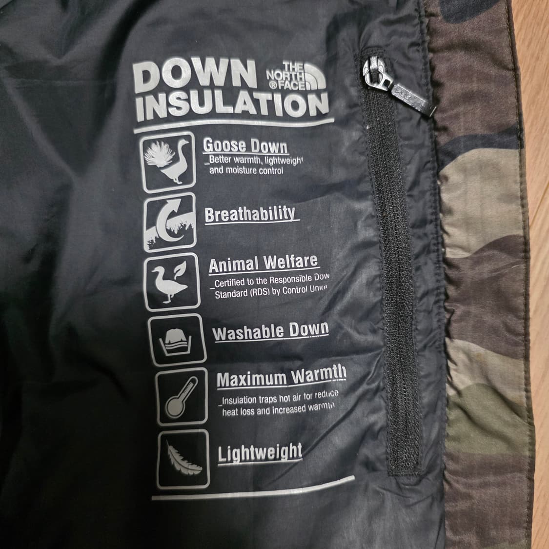 S) 노스페이스 카모 패딩조끼 상품이미지5