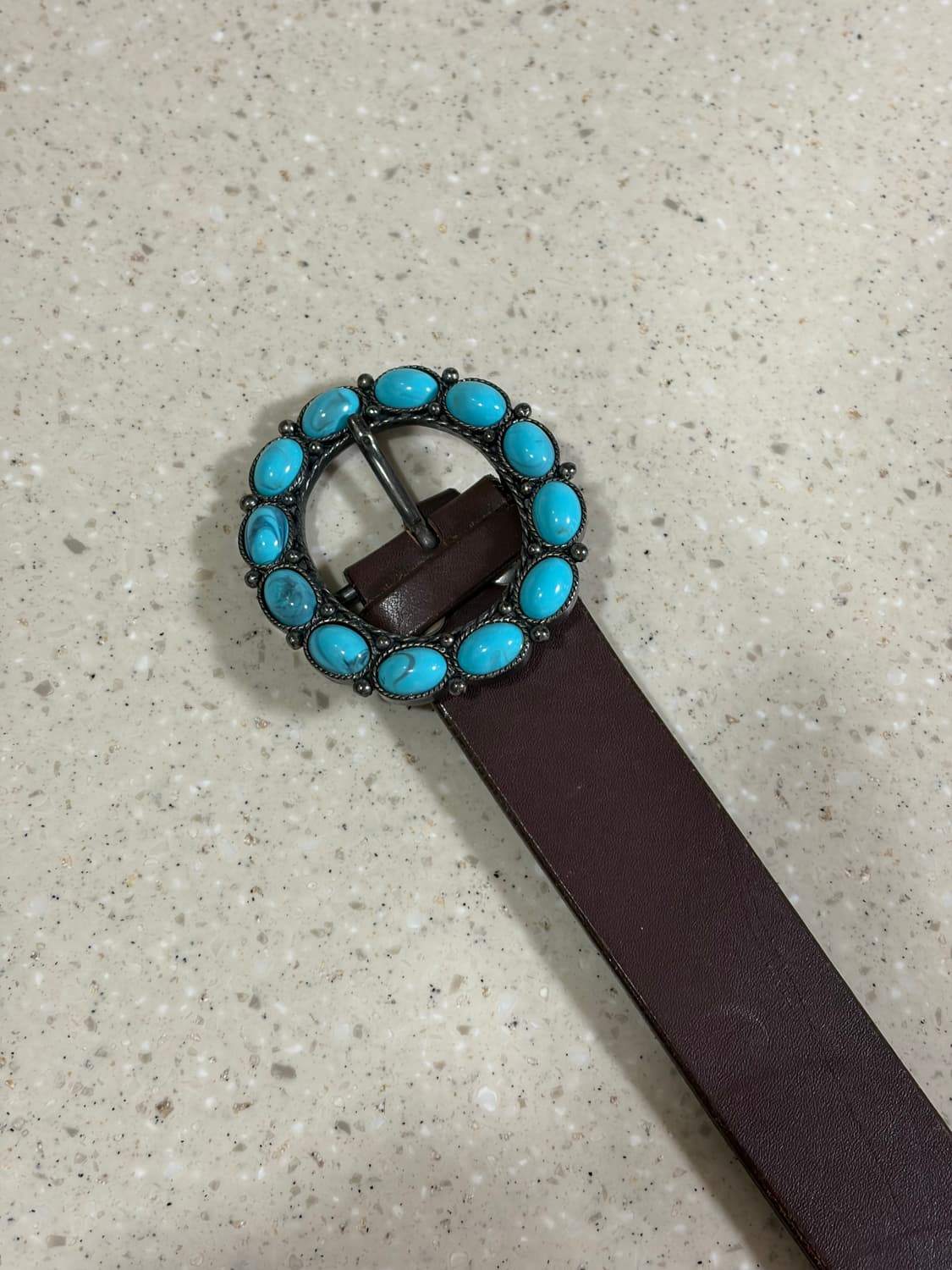 Western terquiose leather belt 웨스턴 콘쵸 벨트 상품이미지2