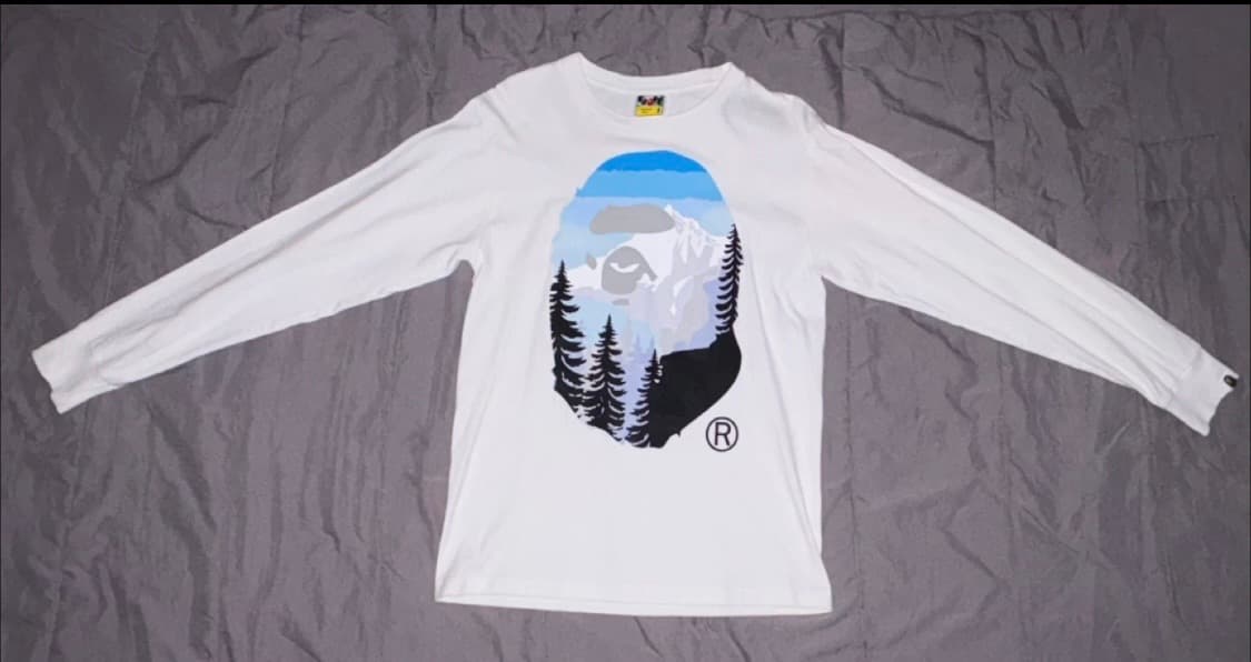 정품 베이프 롱슬리브 화이트 상품이미지1