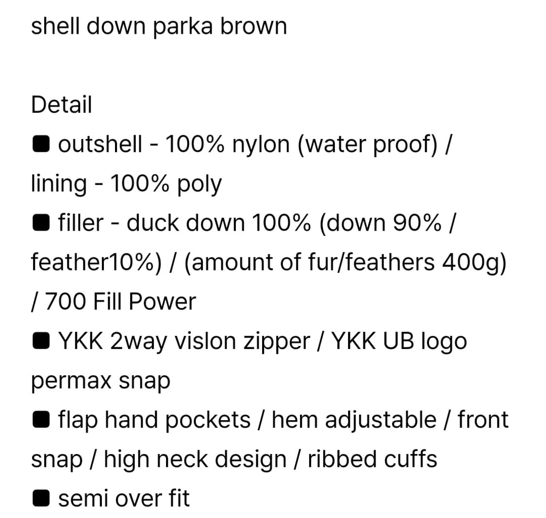 유니폼브릿지 쉘 다운파카 L 상품이미지7