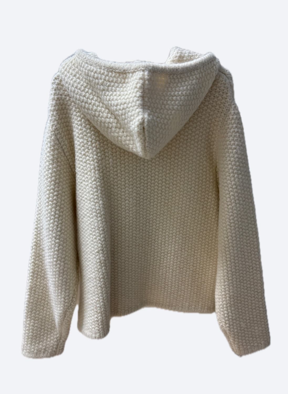 리본빛 니트 후드 집업 아이보리 상품이미지3