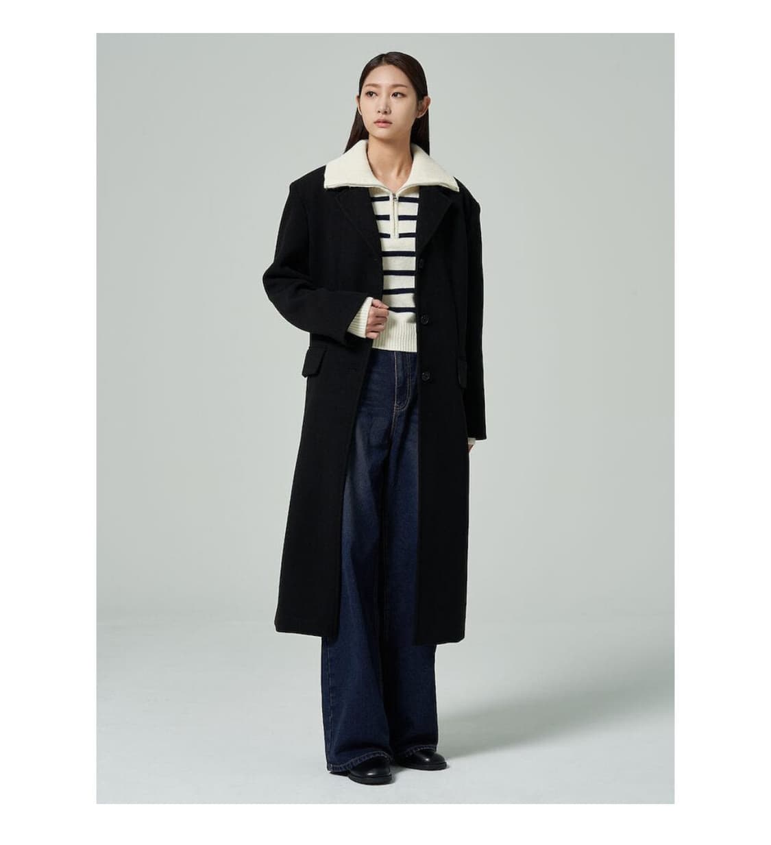 에잇세컨즈 울라이크 여성 롱 코트 블랙 상품이미지3
