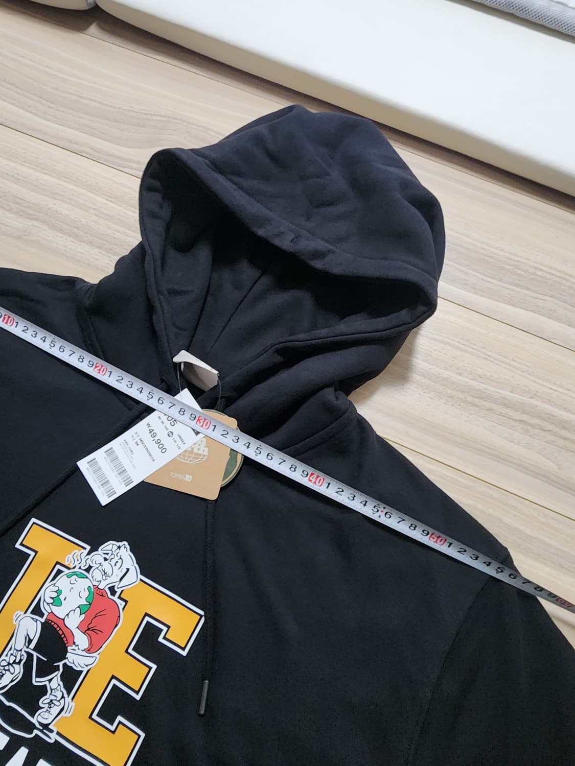 탑텐기모후드티셔츠블랙105 상품이미지6