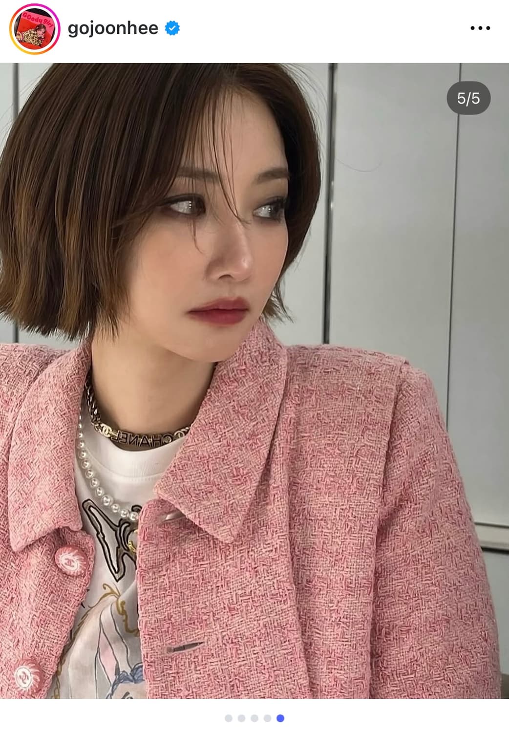 샤넬 2019 크루즈 look 40 핑크 트위드 스커트 FR44 상품이미지4