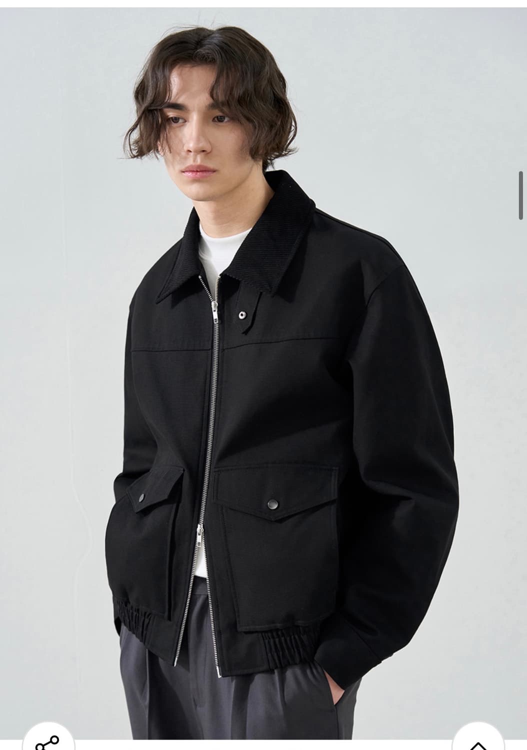 (새상품)(L) 드로우핏 헤리티지 헌팅 블루종 자켓 [BLACK] 판매 상품이미지4