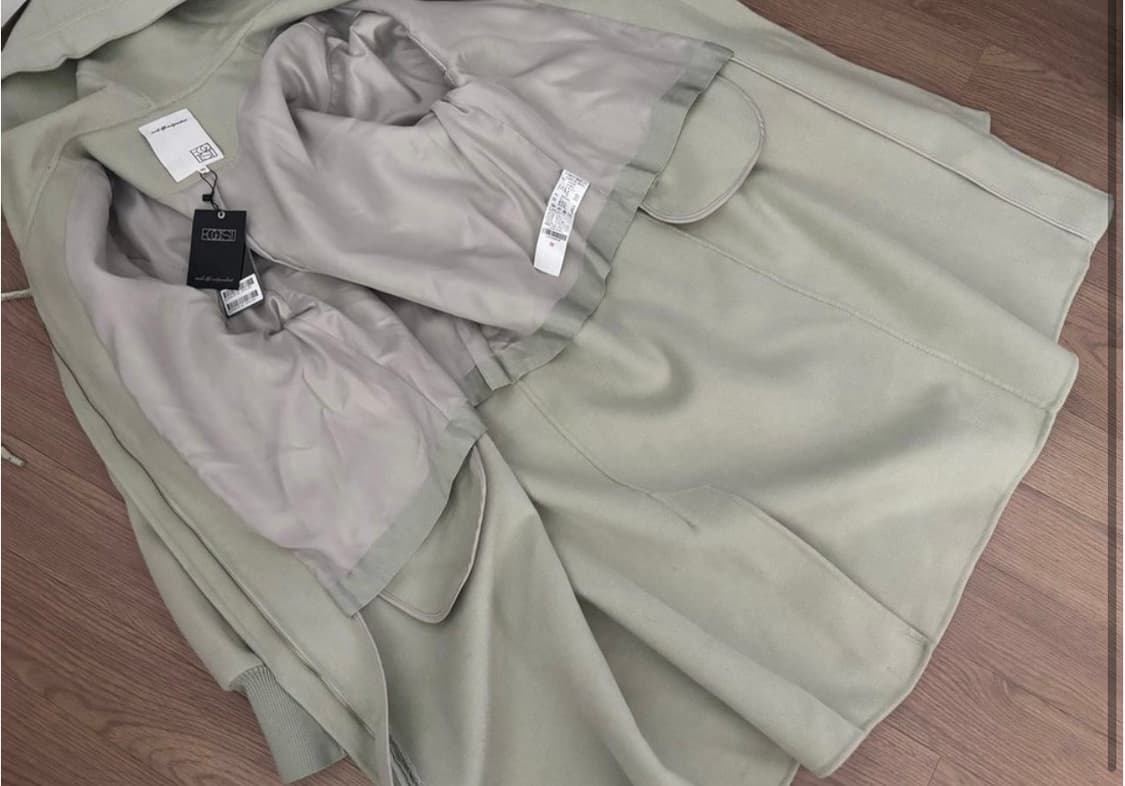 미착용새옷 에고이스트 봉긋소매 핸드메이드 후드코트 민트 66(55가능) 상품이미지5