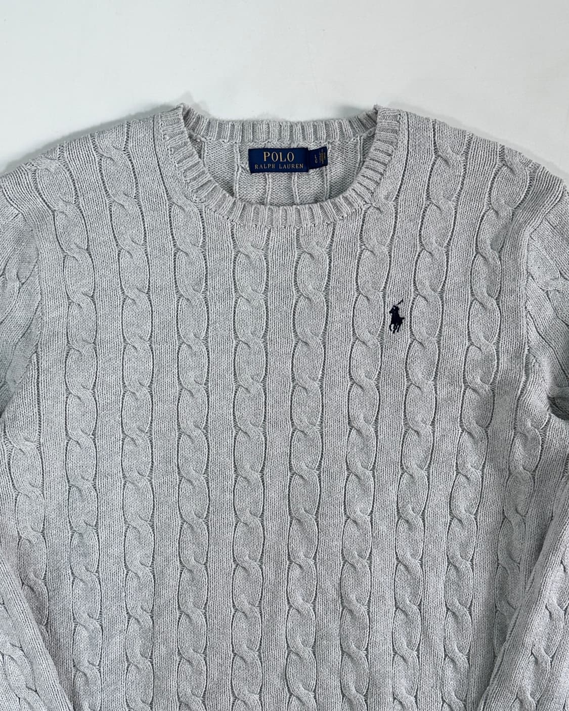 폴로 랄프로렌 라이트 그레이 케이블 니트 (va.111) 상품이미지2