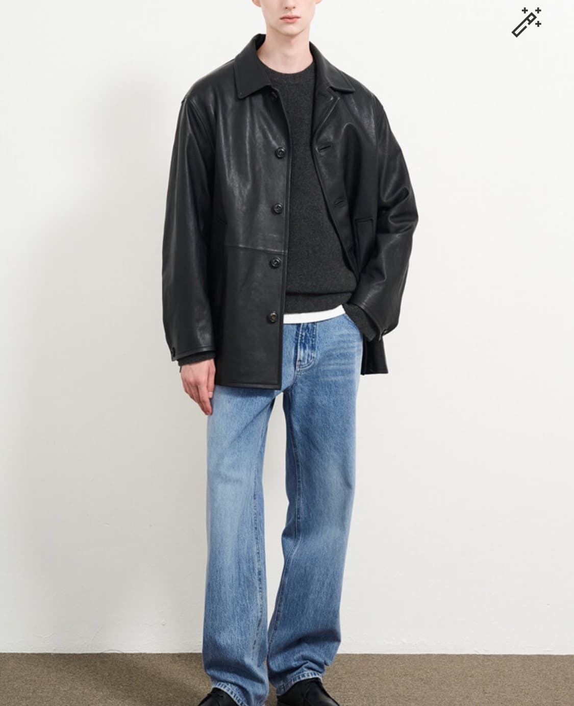 타임옴므) 24FW 블랙 가죽 카코트 100 (105추천) 상품이미지4