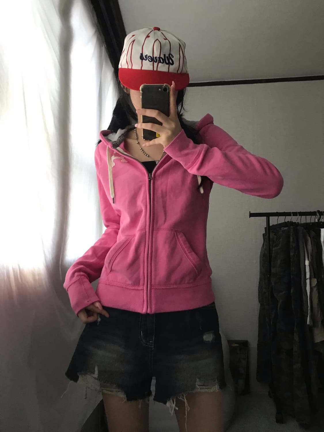 아베크롬비 핑크 사이드로고 후드집업 상품이미지6