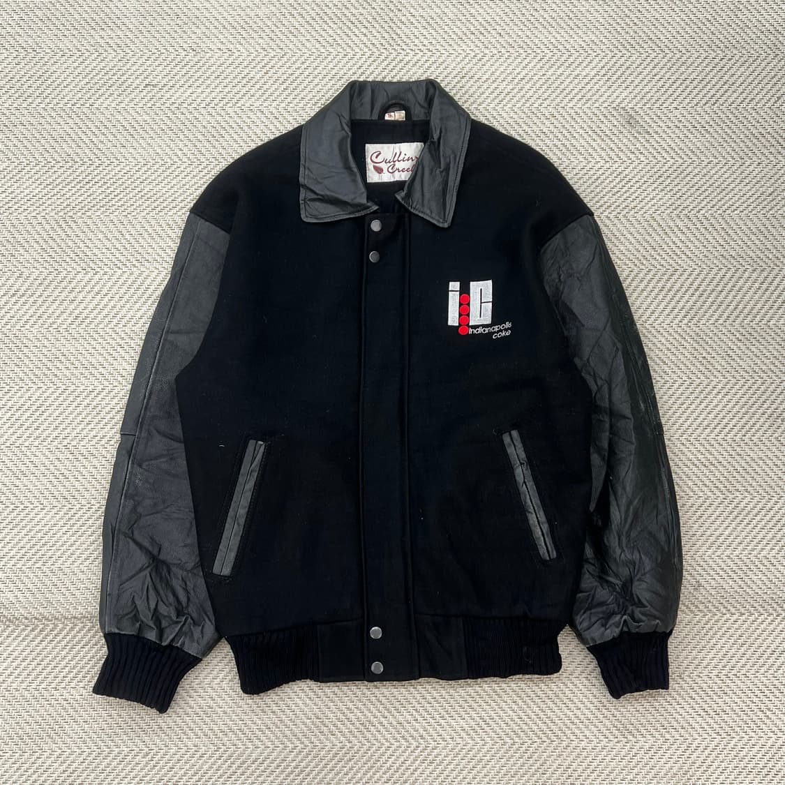 레더 소매 바시티 자켓 r2667 상품이미지1