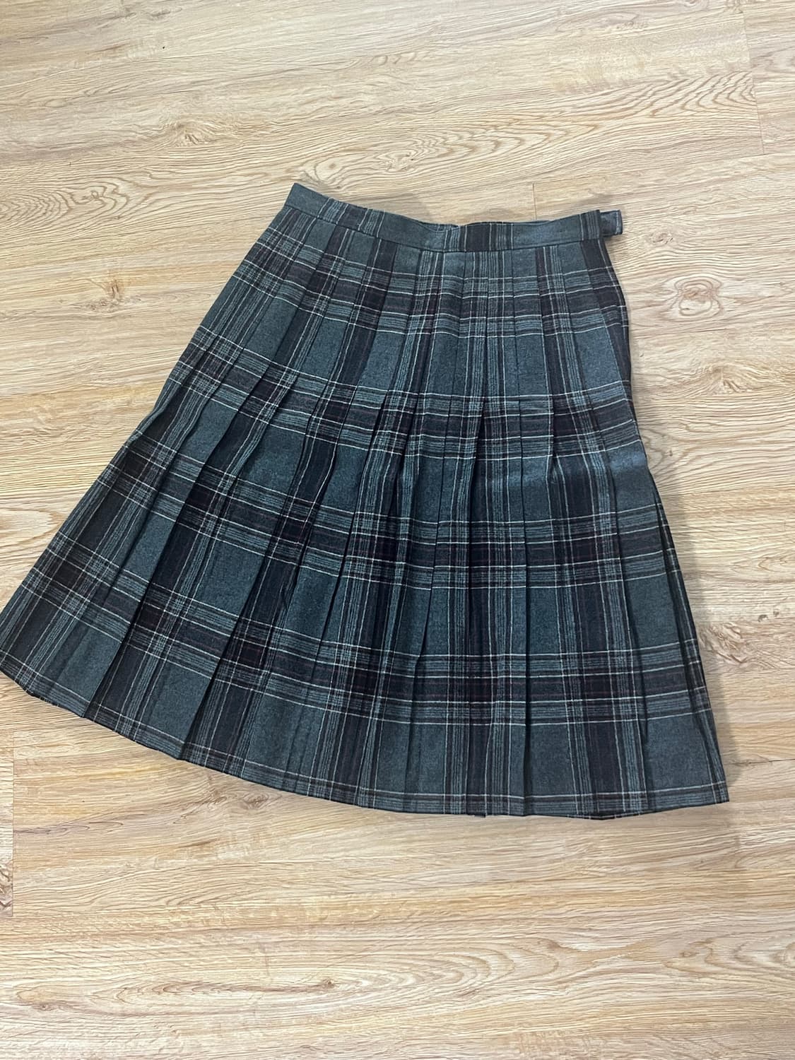 빈티지 체크 플리츠 울 스커트 상품이미지1