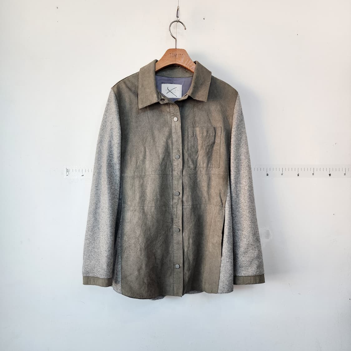 데미안 배색 셔츠 자켓 상품이미지1