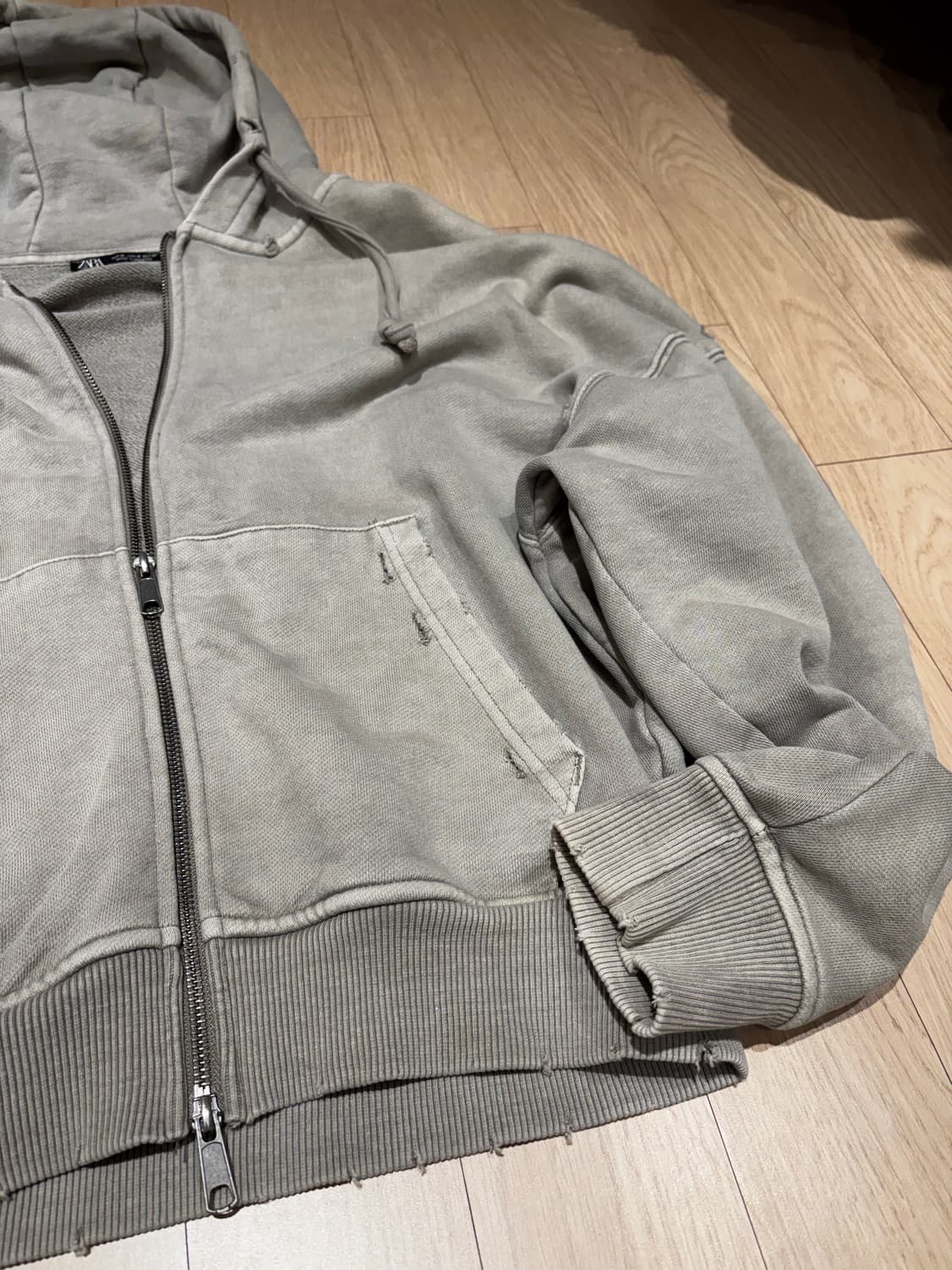 자라 그레이 후드집업 M 상품이미지4