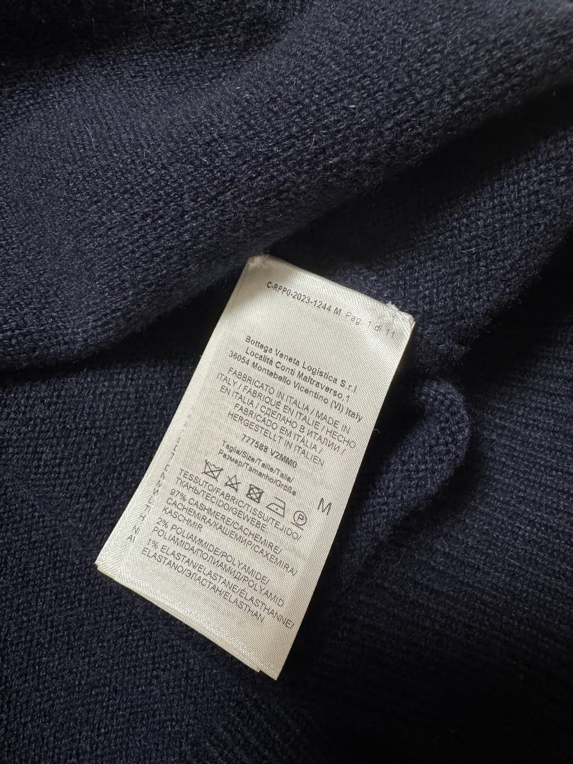 보테가 베네타) 캐시미어 네이비 가디건 M(105추천) 상품이미지4