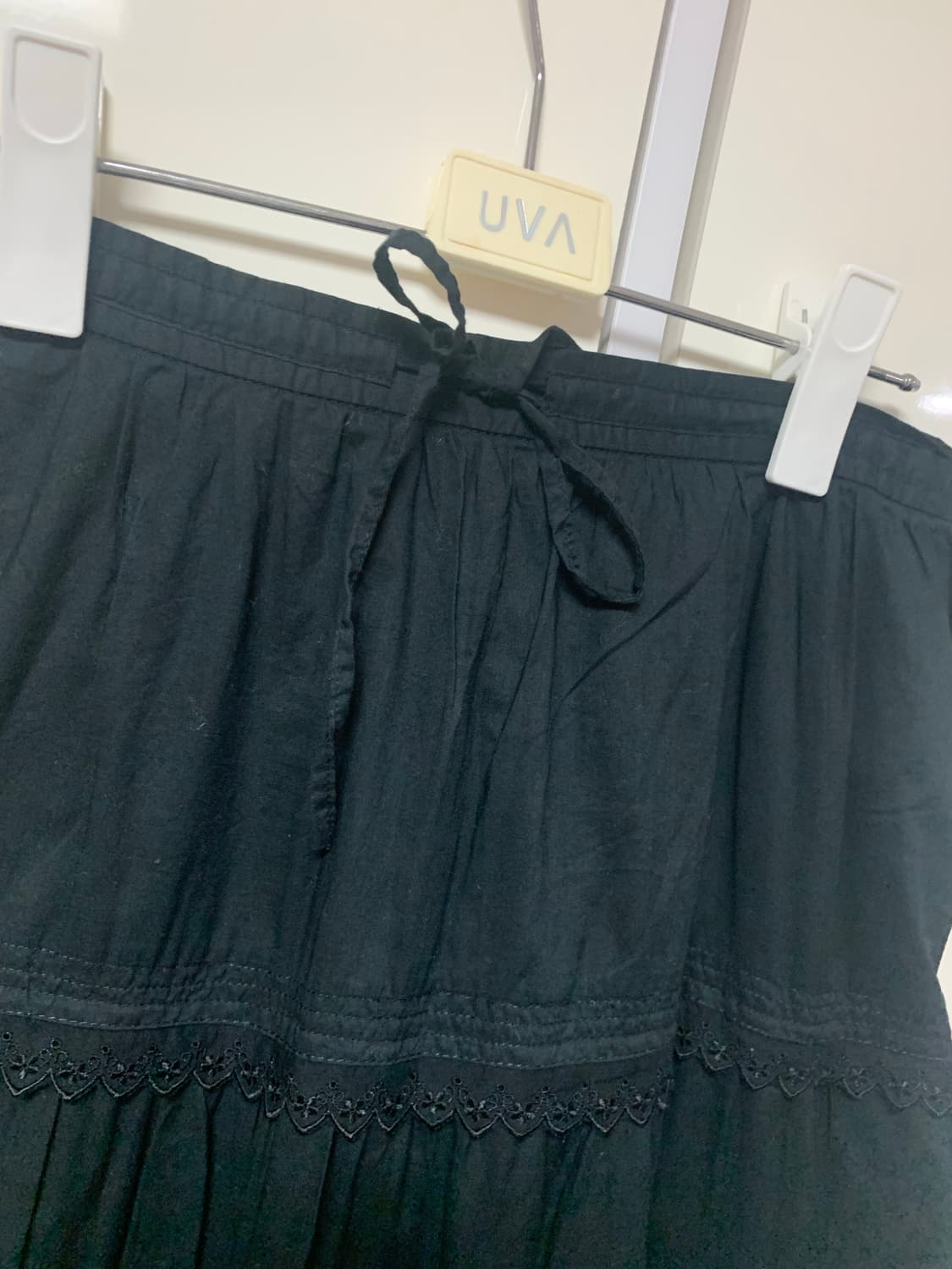 캉캉 모리걸하구미 아일렛 블랙 미디스커트 상품이미지3