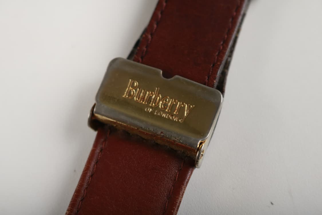 빈티지 버버리 체크 가죽 벨트 상품이미지4