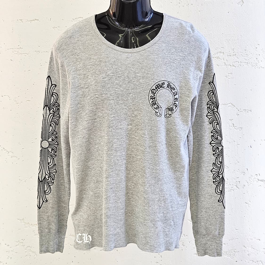 [XL] 미사용 크롬하츠 홀스슈 와플 니트 그레이 B1213C142 상품이미지1