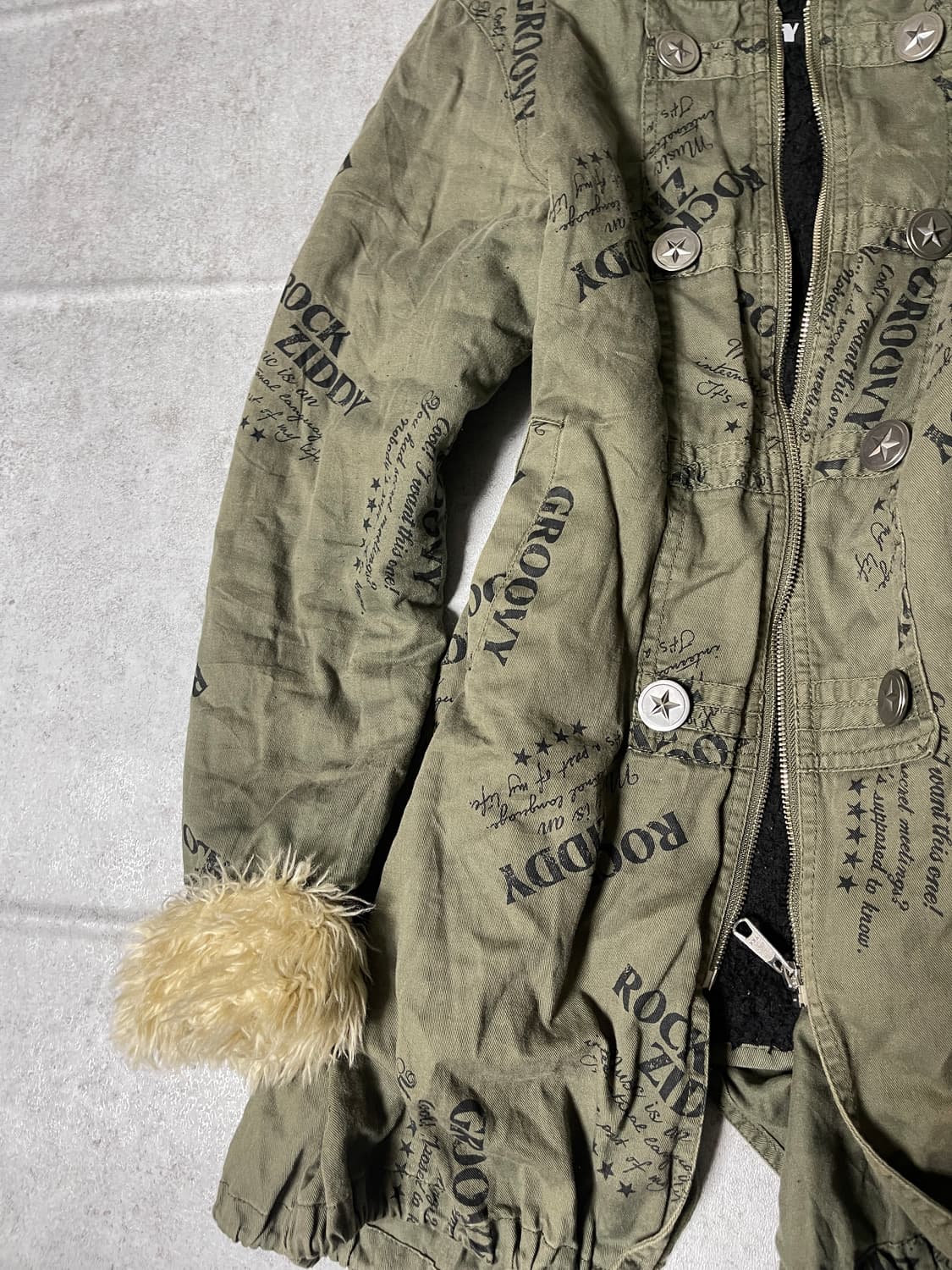 (Ziddy)y2k down fur jacket 상품이미지3