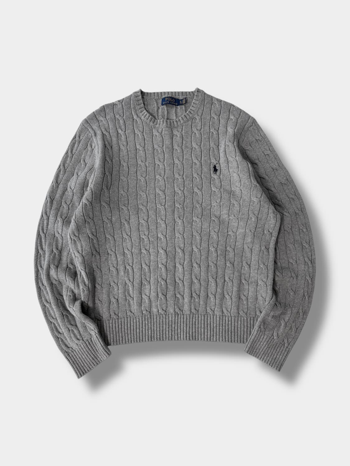 폴로 랄프로렌 루즈핏 신형 그레이 코튼 꽈배기 니트 상품이미지1