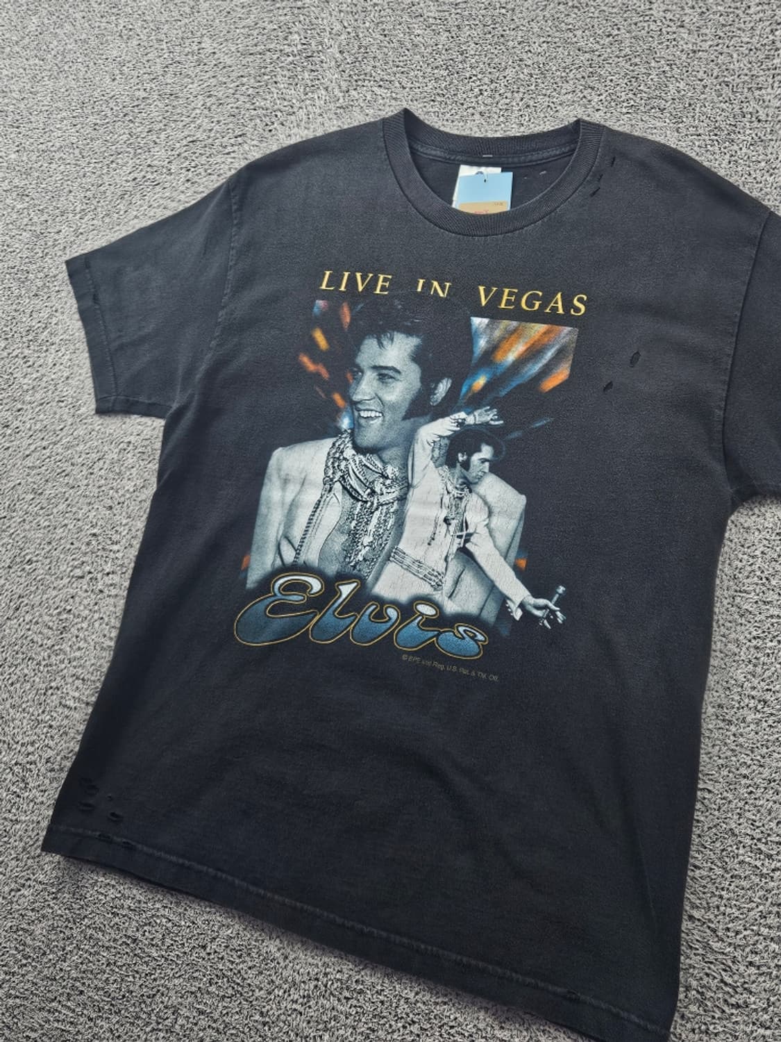 00's 엘비스 프레슬리 라이브 인 베가스 반팔 티셔츠 (L)/11438 상품이미지4