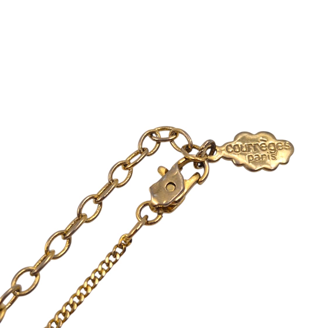 90s 프랑스 꾸레쥬 진주 하트 열쇠 큐빅 목걸이 상품이미지3