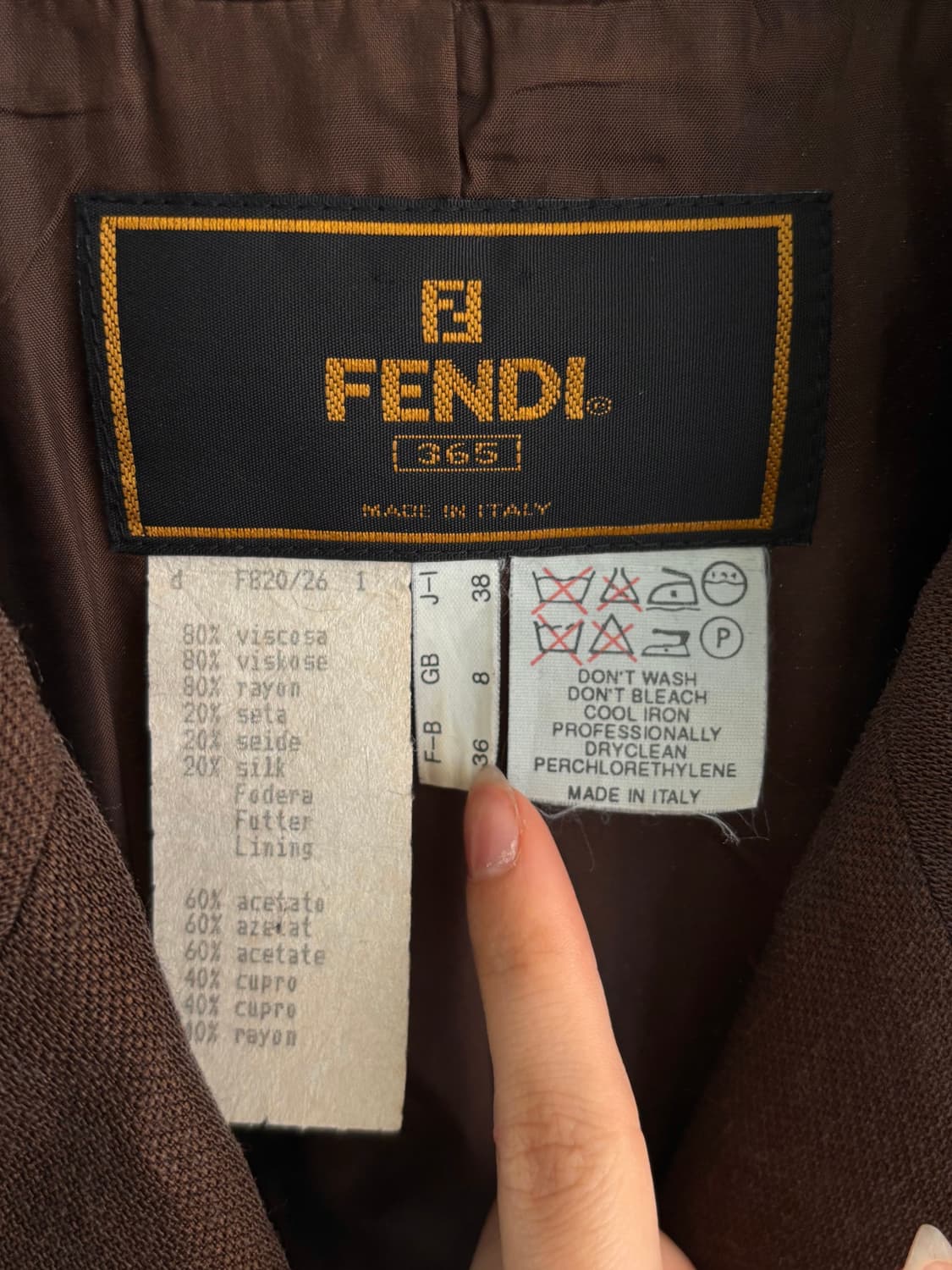 Fendi 펜디 브라운 컬러 3B 자켓 상품이미지6