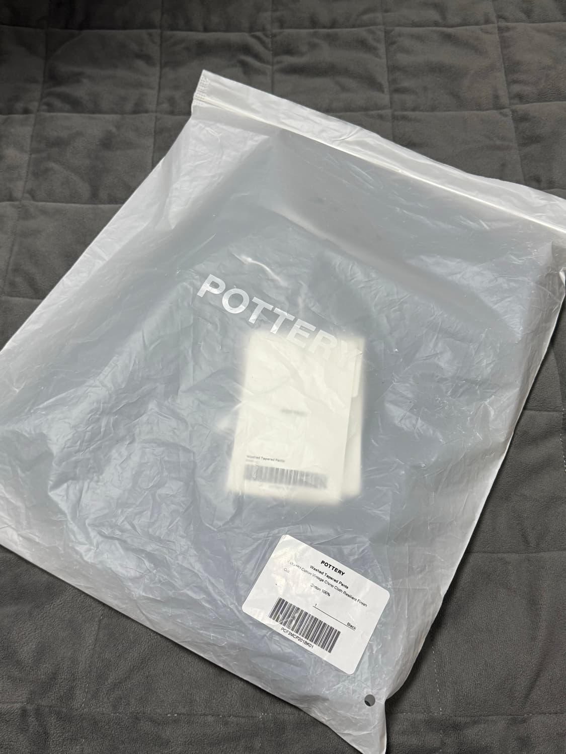 [1] 포터리 워시드 테이퍼드 팬츠 블랙 상품이미지5