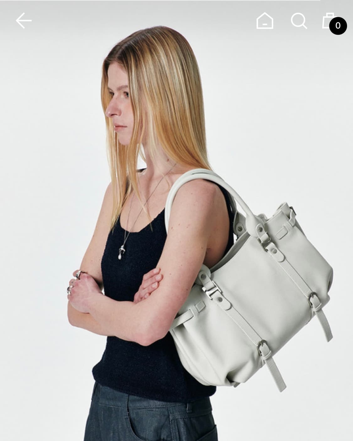 아니 Ruskin tote bag_White grey 상품이미지1