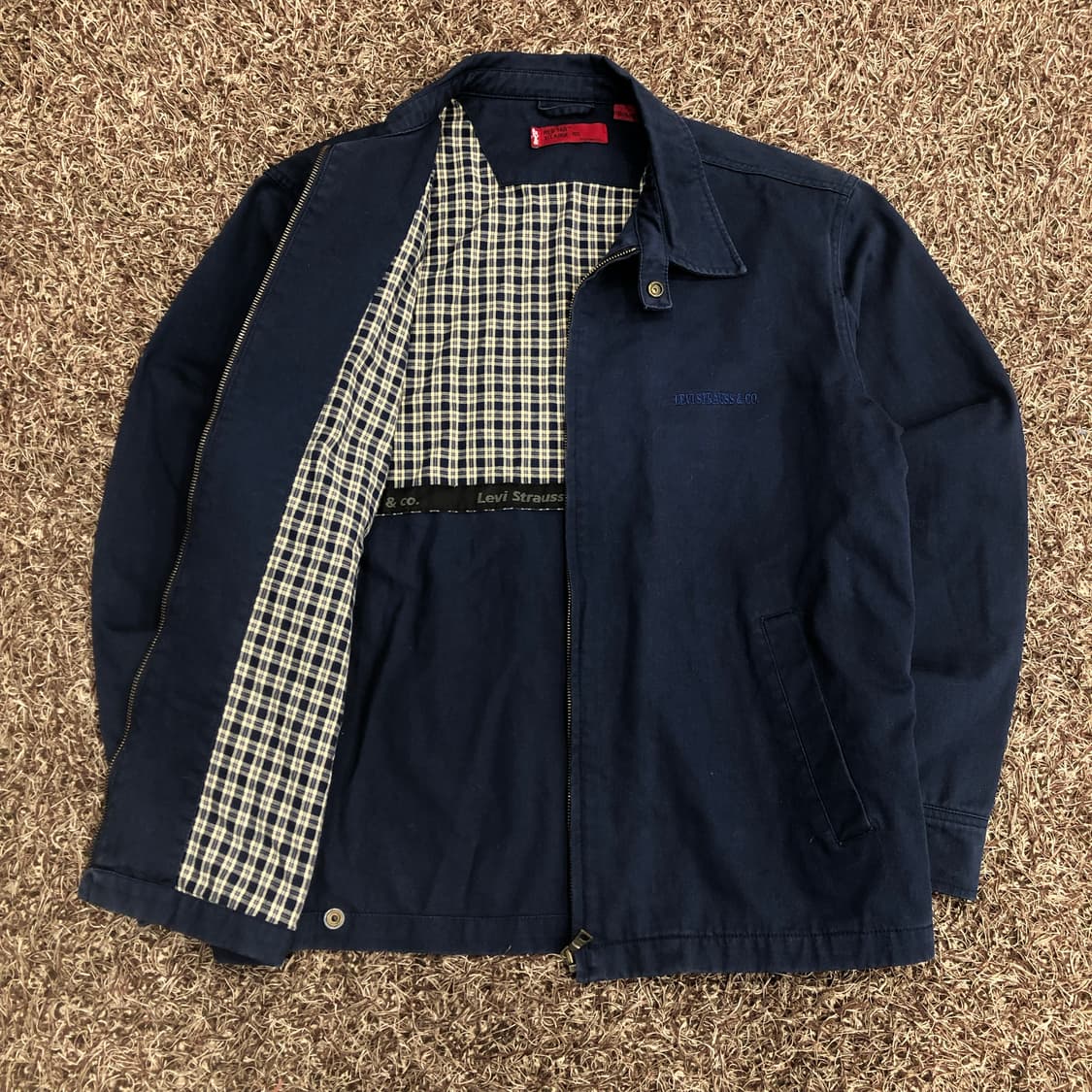 리바이스 네이비 코튼 해링턴 스윙톱 체크 라이닝 블루종 자켓 상품이미지3