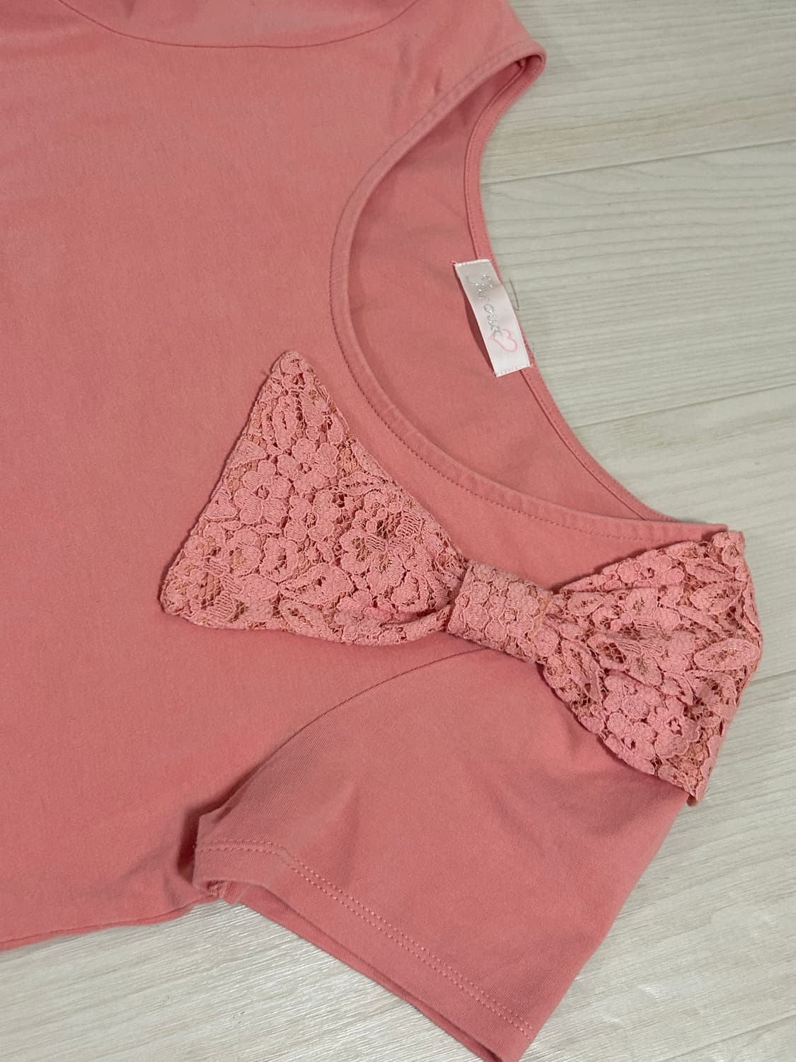 일본 빈티지 핑크레이스 왕리본 로걀탑 히메갸루 상품이미지2