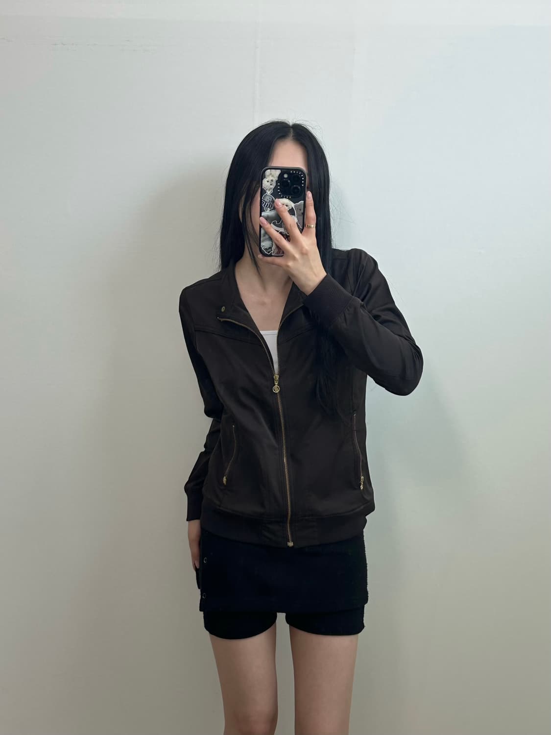 아디다스 자수로고 브라운 바람막이 자켓 상품이미지1