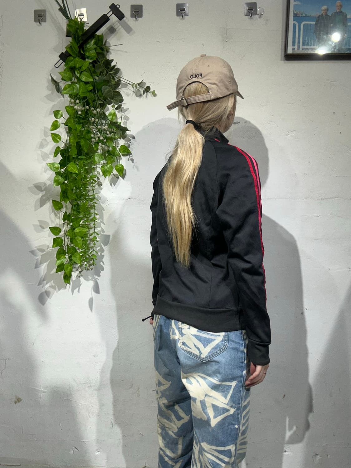 아디다스 블랙 핑크 삼선 스펠아웃 트랙탑 져지 L 상품이미지3