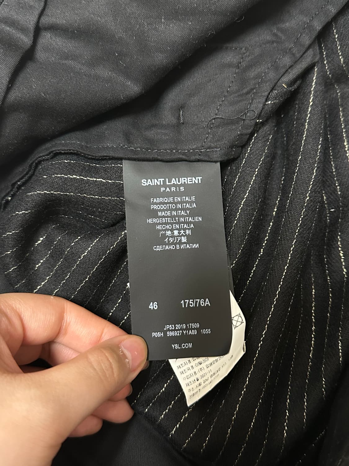 생로랑 19ss 핀스트라이프 슬랙스 상품이미지4