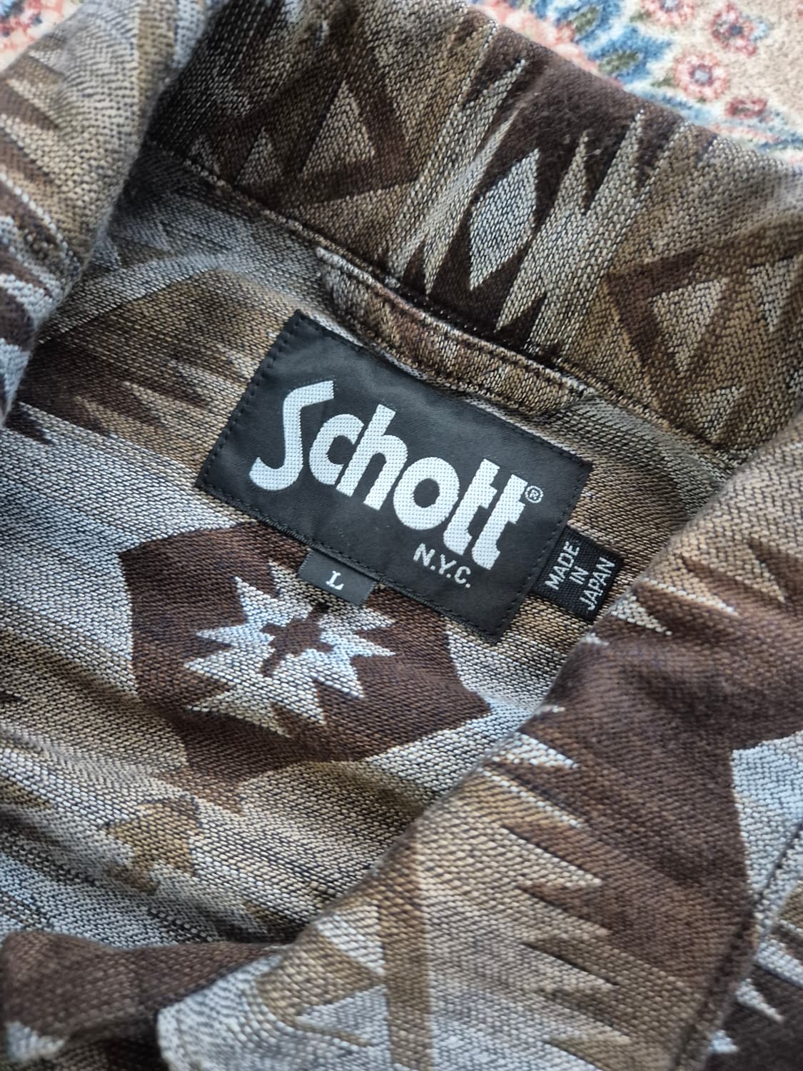 일본 제조 쇼트 나바호 패턴 셔츠 상품이미지5