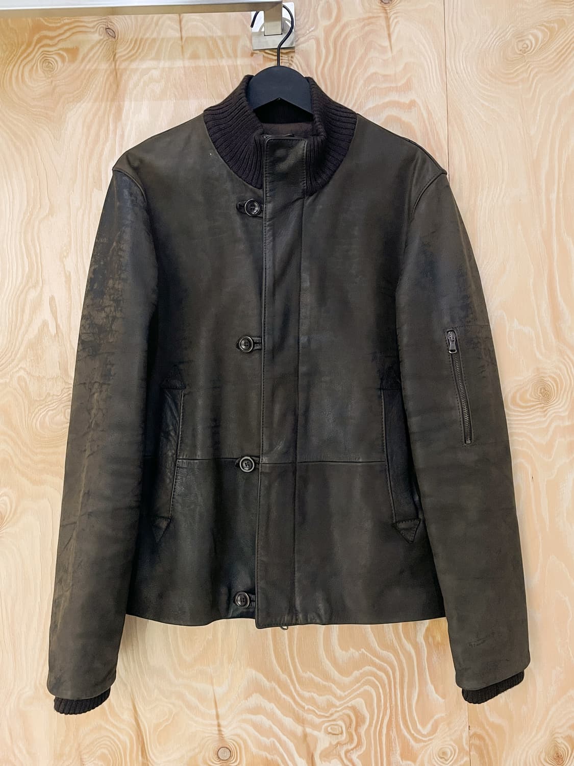 DKNY M-43 카프스킨 레더자켓 상품이미지4
