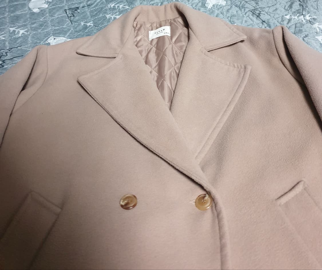 DIVA# 안감누빔 울 미디코트 베이지 (F) 상품이미지2